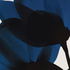 Midnight Petal Whisper – blue botanical canvas wall art print by Aspire Prints