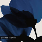 Midnight Petal Whisper – blue botanical canvas wall art print by Aspire Prints
