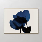 Indigo Bloom at Midnight – blue botanical canvas wall art print by Aspire Prints
