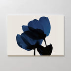 Indigo Bloom at Midnight – blue botanical canvas wall art print by Aspire Prints