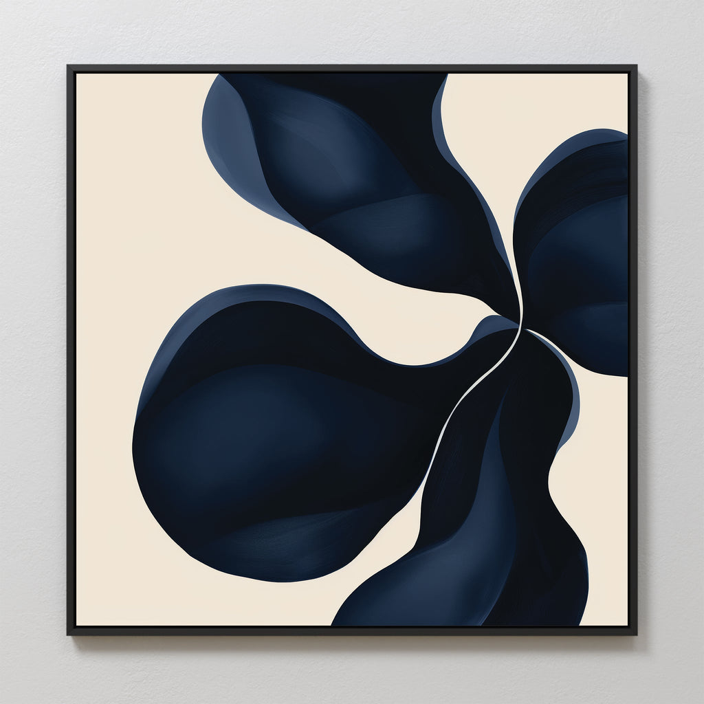 Sapphire Bloom in Stillness – blue botanical canvas wall art print by Aspire Prints