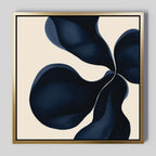 Sapphire Bloom in Stillness – blue botanical canvas wall art print by Aspire Prints