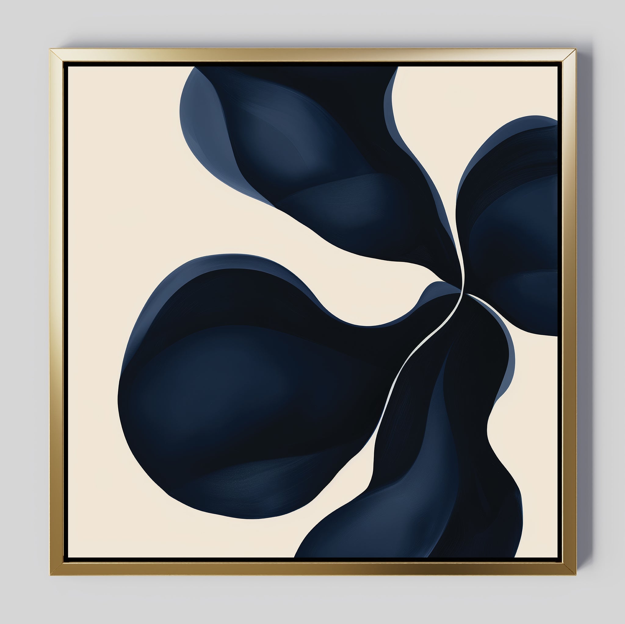 Sapphire Bloom in Stillness – blue botanical canvas wall art print by Aspire Prints