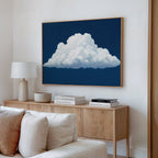 Whisper of the Sapphire Sky Canvas Print – neutral-toned cloud canvas wall art print by Aspire Prints