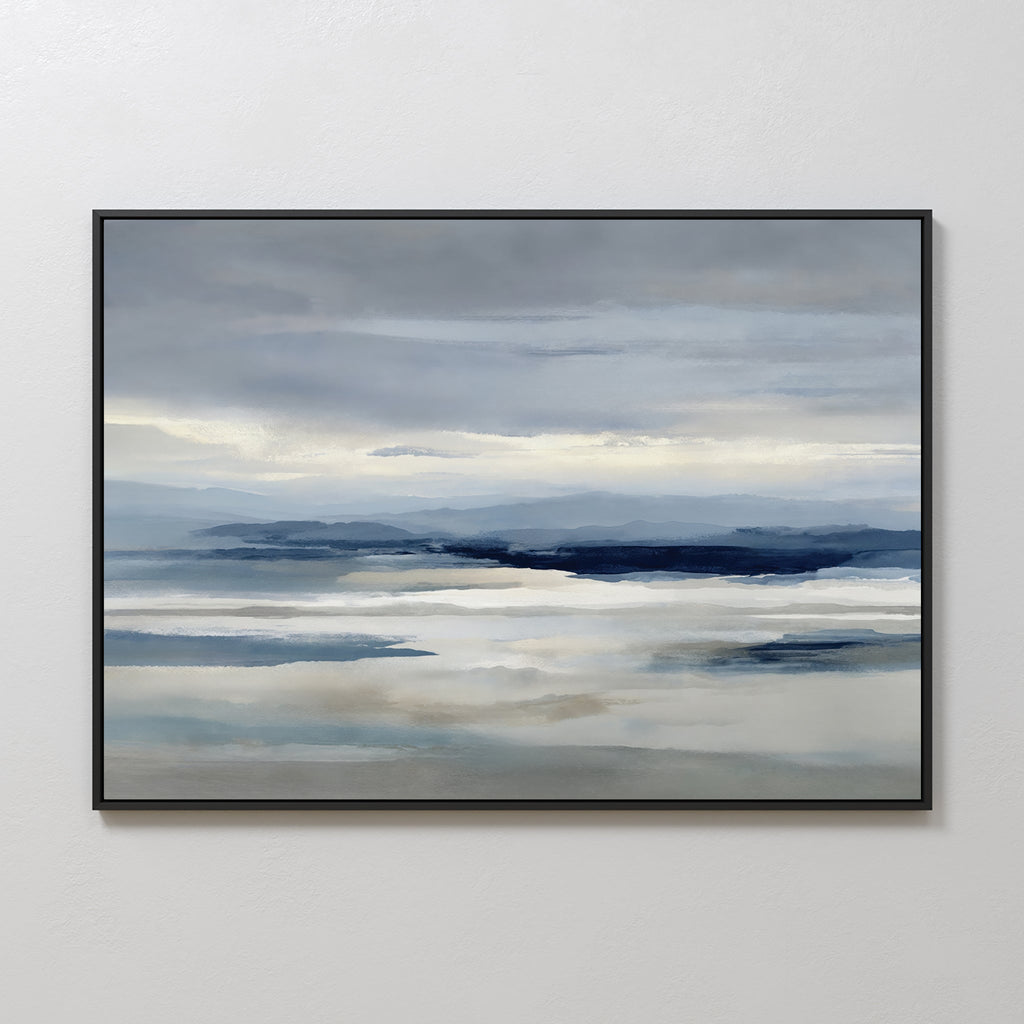 Whispers of the Far Hills – neutral-toned landscape canvas wall art print by Aspire Prints