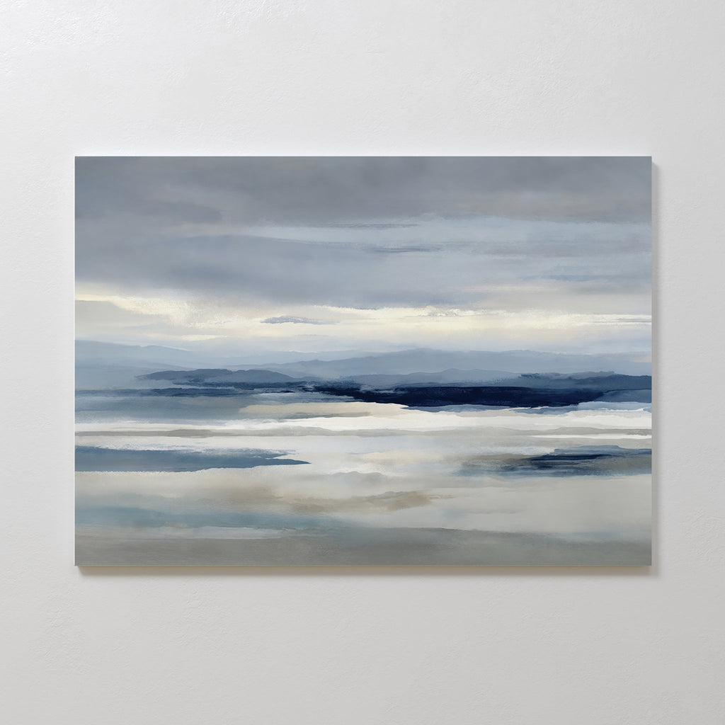 Whispers of the Far Hills – neutral-toned landscape canvas wall art print by Aspire Prints