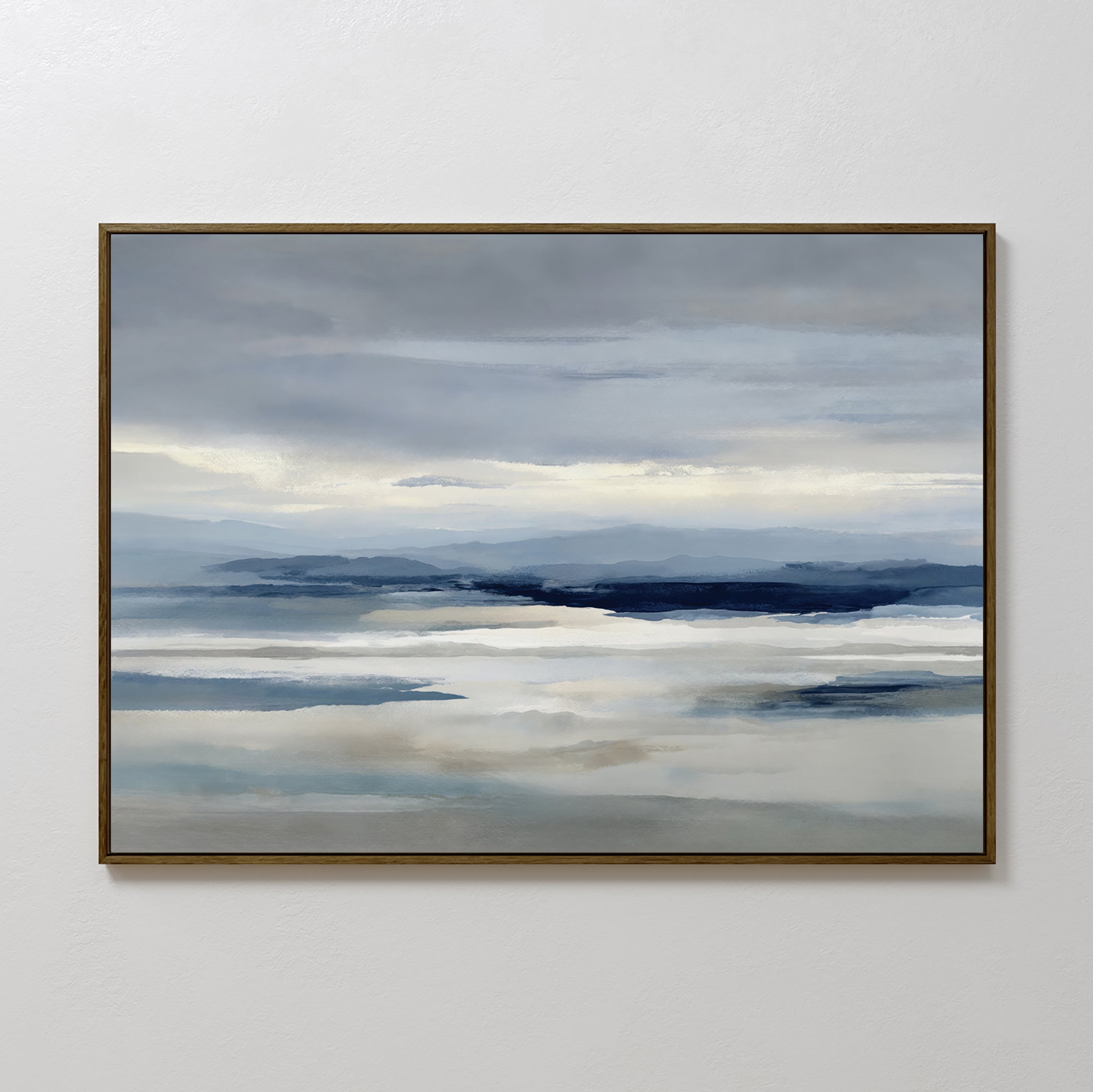 Whispers of the Far Hills – neutral-toned landscape canvas wall art print by Aspire Prints