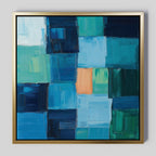 Cobalt Cathedral – blue abstract canvas wall art print by Aspire Prints