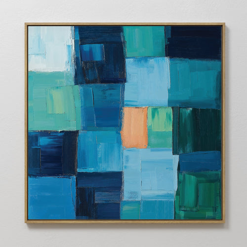 Cobalt Cathedral – blue abstract canvas wall art print by Aspire Prints