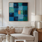 Cobalt Cathedral – blue abstract canvas wall art print by Aspire Prints