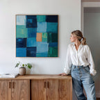 Cobalt Cathedral – blue abstract canvas wall art print by Aspire Prints