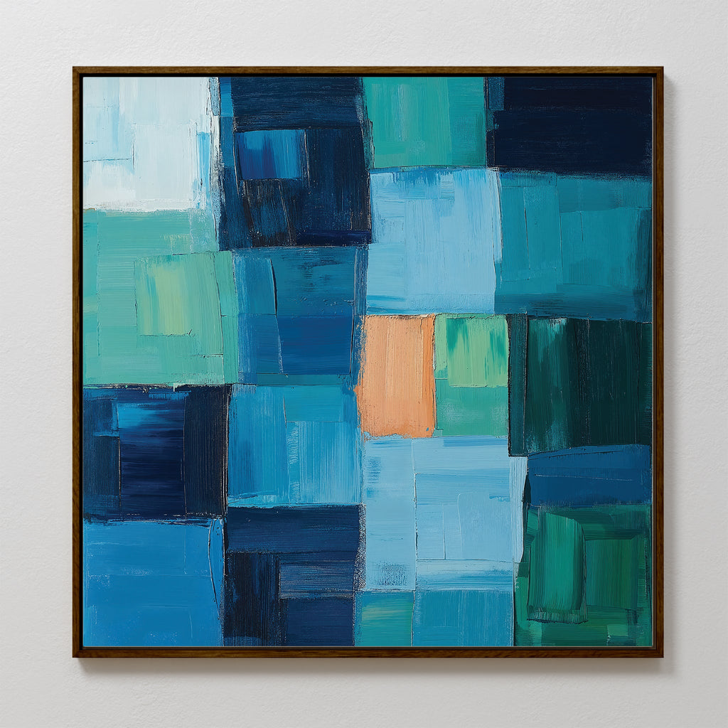 Cobalt Cathedral – blue abstract canvas wall art print by Aspire Prints