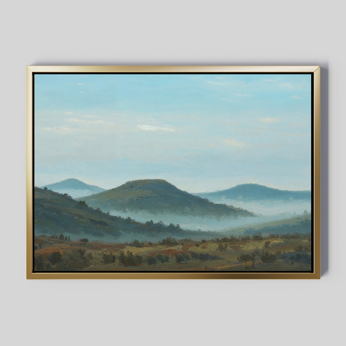 Whispering Ridges at Daybreak Canvas Print – multicolour vintage canvas wall art print by Aspire Prints