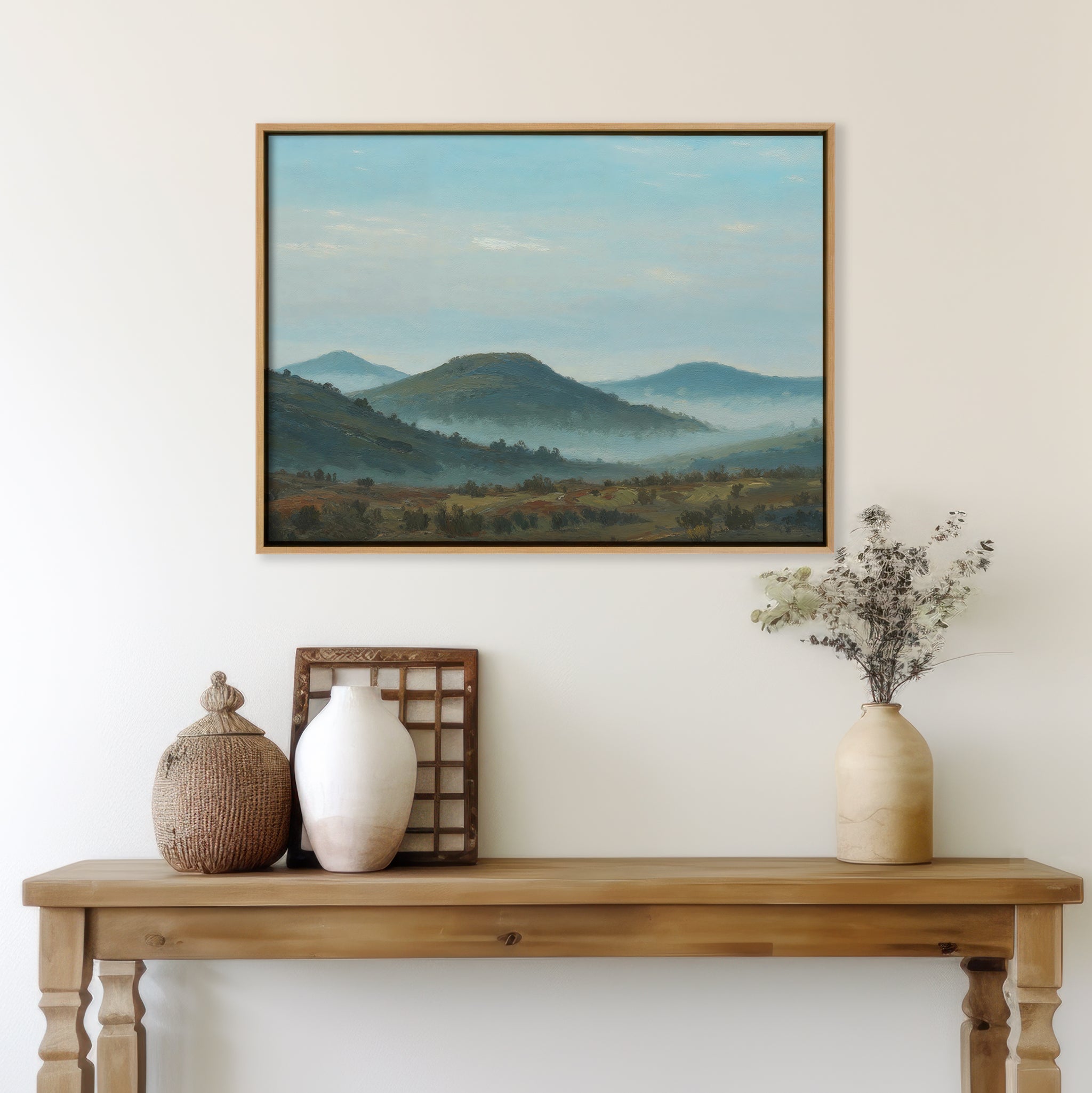 Whispering Ridges at Daybreak Canvas Print – multicolour vintage canvas wall art print by Aspire Prints