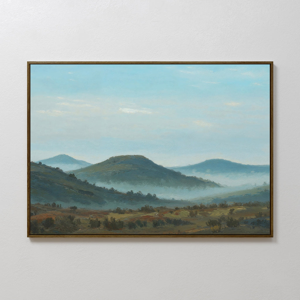 Whispering Ridges at Daybreak Canvas Print – multicolour vintage canvas wall art print by Aspire Prints