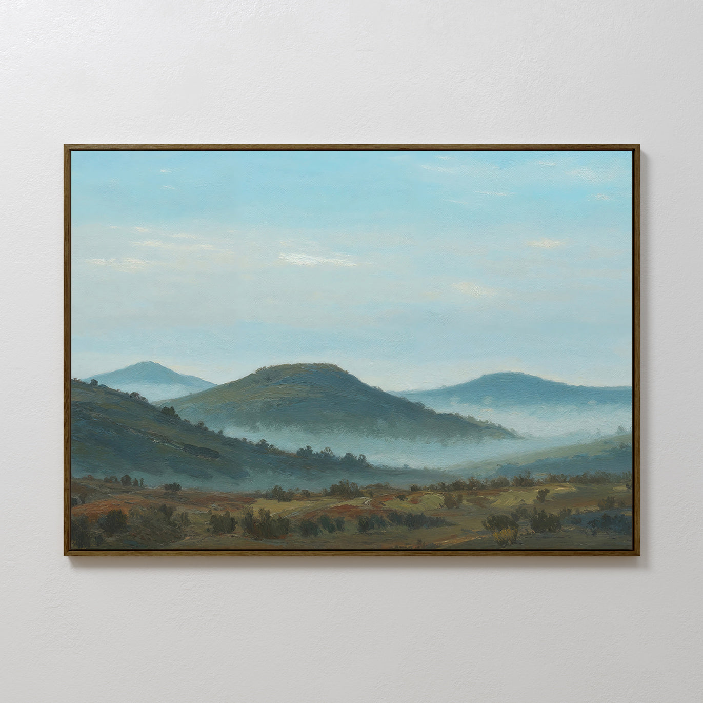 Whispering Ridges at Daybreak Canvas Print – multicolour vintage canvas wall art print by Aspire Prints