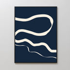 Whispers in Indigo – blue abstract canvas wall art print by Aspire Prints