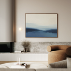 Whispers of the Blue Valley – blue landscape canvas wall art print by Aspire Prints