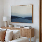 Whispers of the Blue Valley – blue landscape canvas wall art print by Aspire Prints
