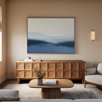 Whispers of the Blue Valley – blue landscape canvas wall art print by Aspire Prints