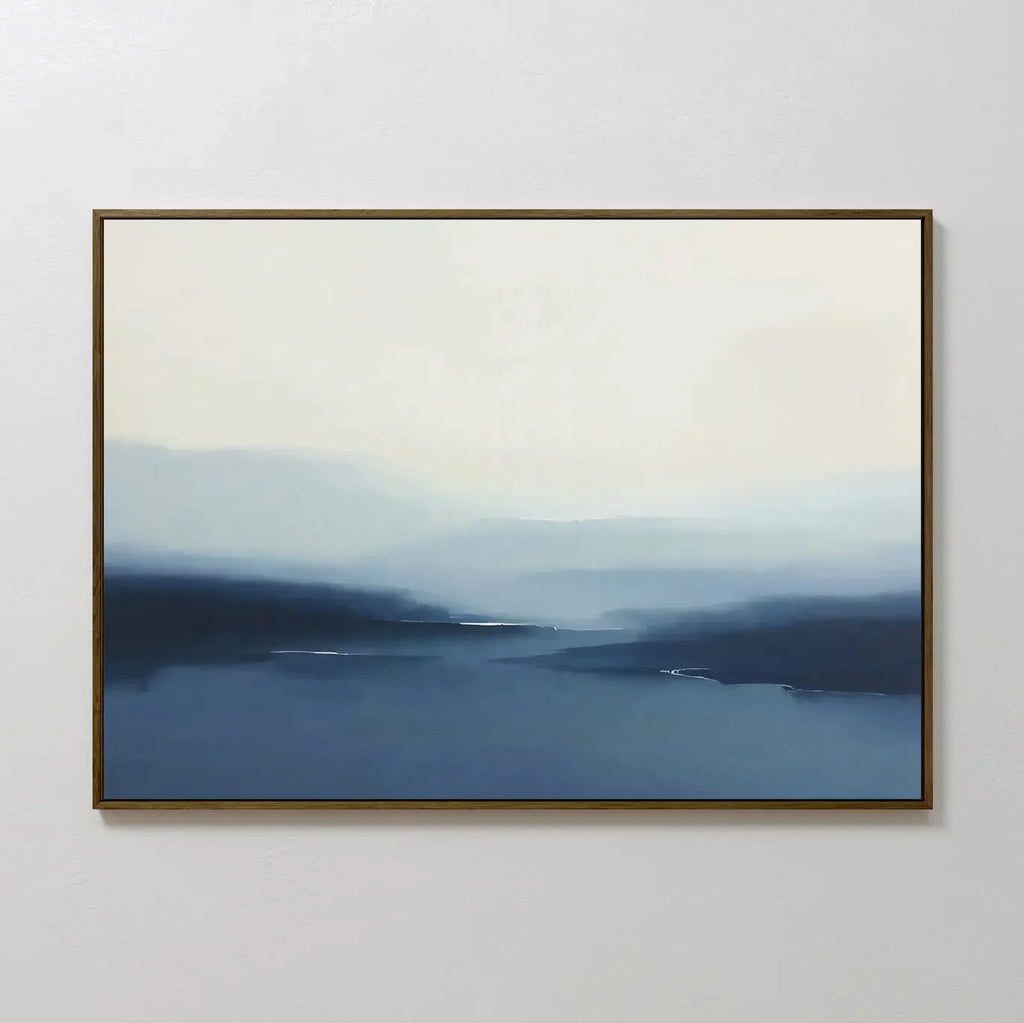 Whispers of the Blue Valley – blue landscape canvas wall art print by Aspire Prints