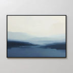 Whispers of the Blue Valley – blue landscape canvas wall art print by Aspire Prints