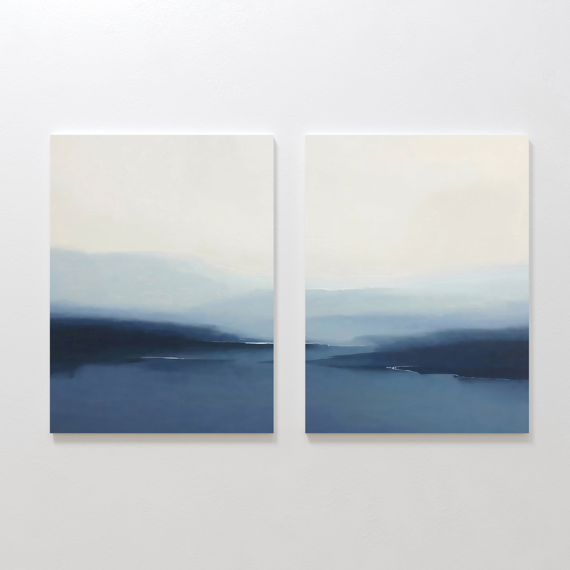 Whispering Highlands Diptych – Set of 2 Canvas Prints set of 2 – neutral-toned landscape canvas wall art by Aspire Prints