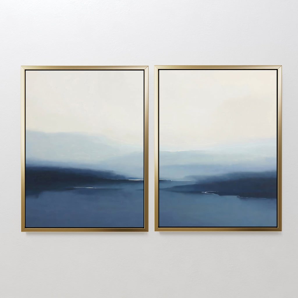 Whispering Highlands Diptych – Set of 2 Canvas Prints set of 2 – neutral-toned landscape canvas wall art by Aspire Prints