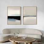Whispered Tides Diptych – Set of 2 Canvas Prints set of 2 – blue abstract canvas wall art by Aspire Prints