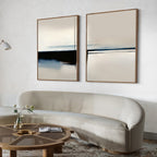 Whispered Tides Diptych – Set of 2 Canvas Prints set of 2 – blue abstract canvas wall art by Aspire Prints
