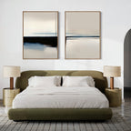 Whispered Tides Diptych – Set of 2 Canvas Prints set of 2 – blue abstract canvas wall art by Aspire Prints
