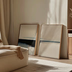 Whispered Tides Diptych – Set of 2 Canvas Prints set of 2 – blue abstract canvas wall art by Aspire Prints