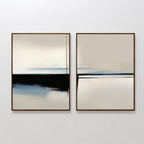 Whispered Tides Diptych – Set of 2 Canvas Prints set of 2 – blue abstract canvas wall art by Aspire Prints