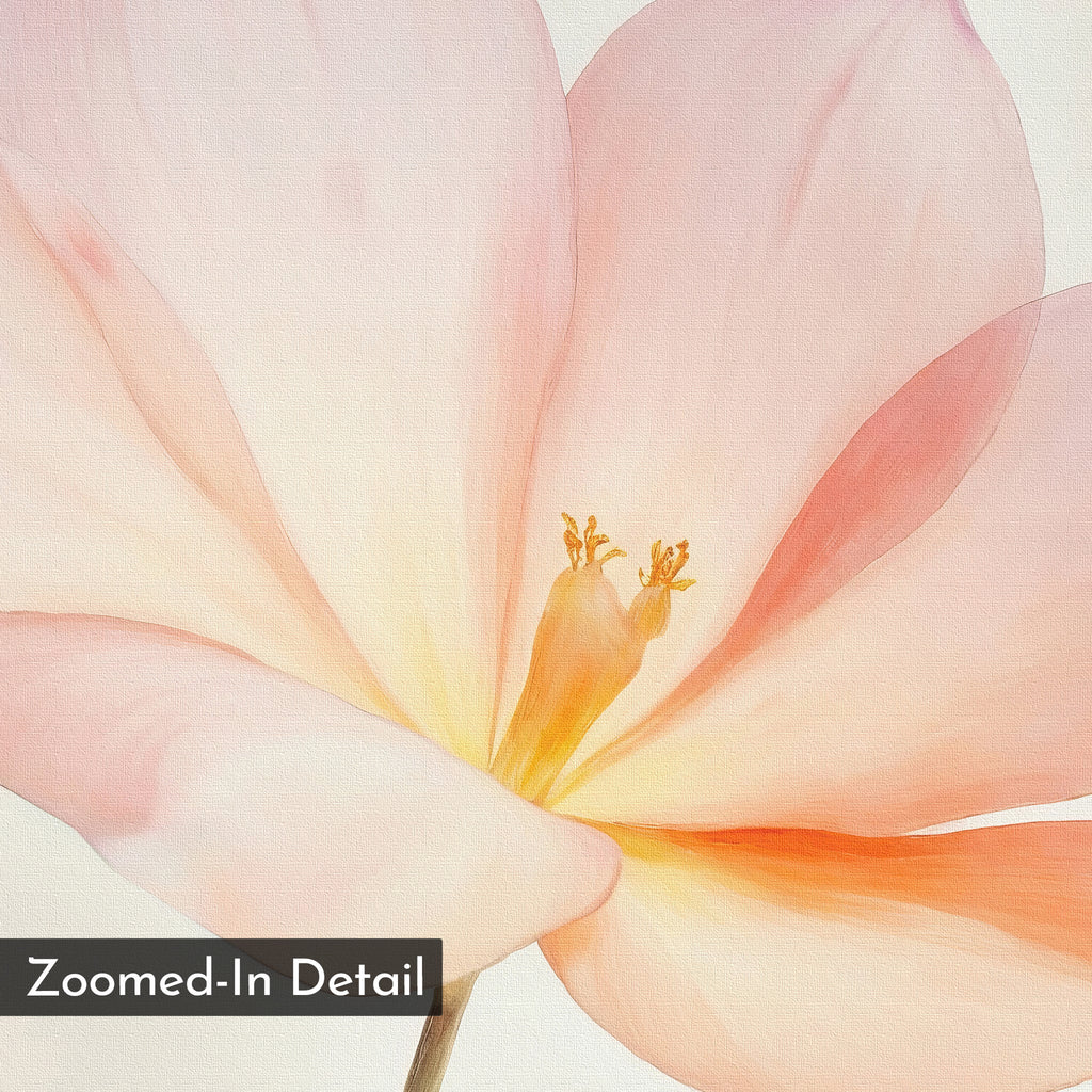 Whispers in Blush – blush pink botanical canvas wall art print by Aspire Prints