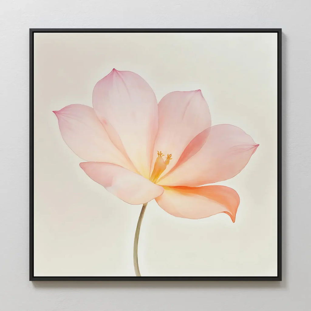 Whispers in Blush – blush pink botanical canvas wall art print by Aspire Prints