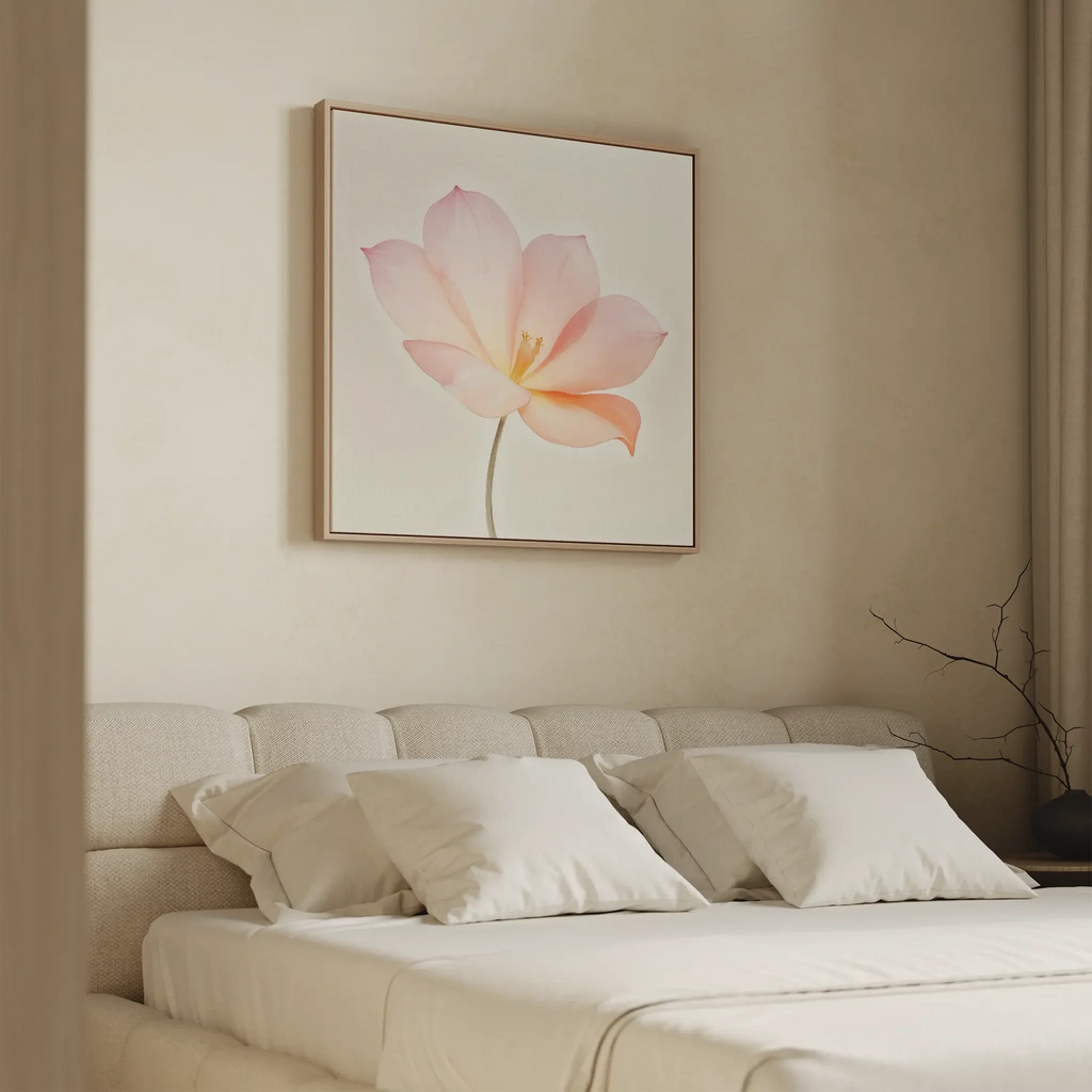 Whispers in Blush – blush pink botanical canvas wall art print by Aspire Prints