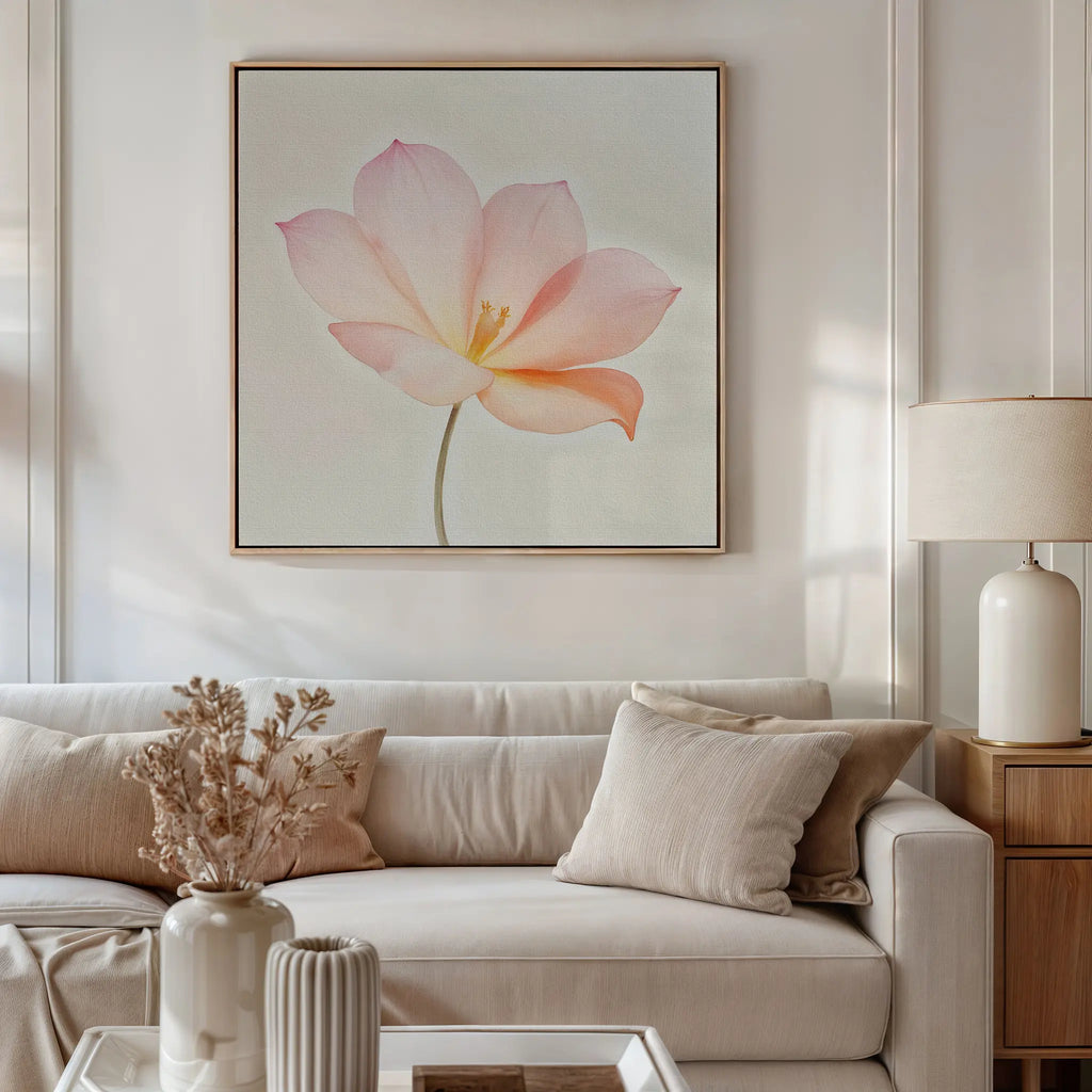 Whispers in Blush – blush pink botanical canvas wall art print by Aspire Prints