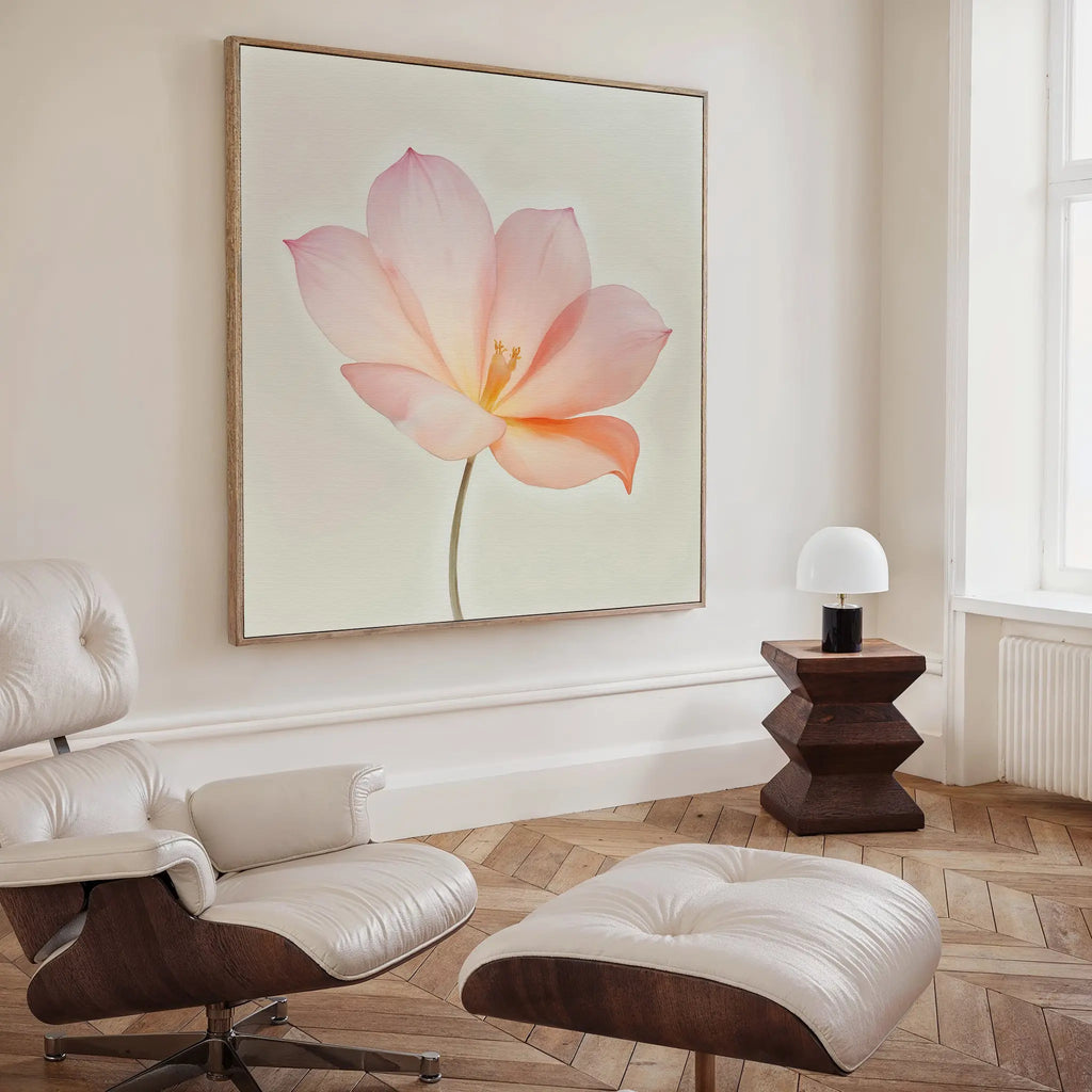 Whispers in Blush – blush pink botanical canvas wall art print by Aspire Prints