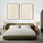 Whispers in Bloom – Set of 2 Canvas Prints set of 2 – beige and white botanical canvas wall art by Aspire Prints
