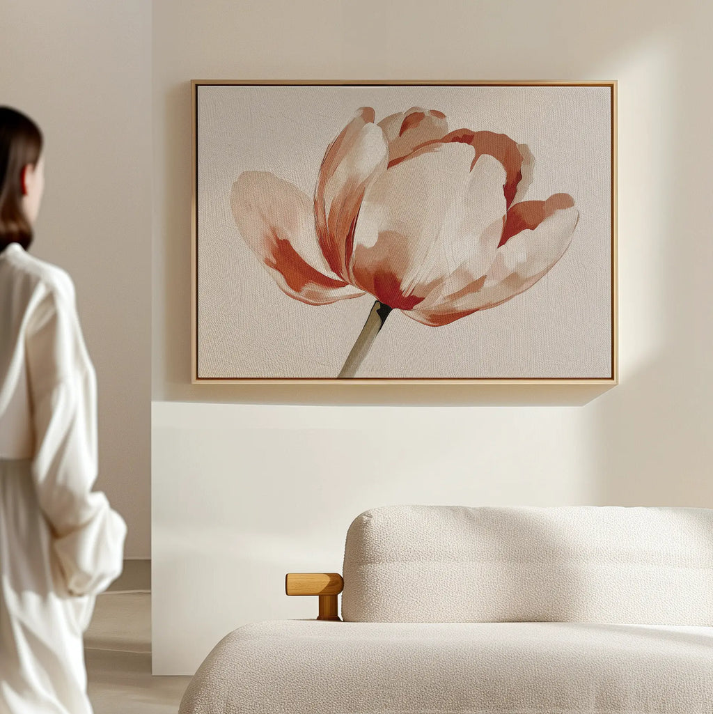 Whisper of Petals – neutral-toned botanical canvas wall art print by Aspire Prints