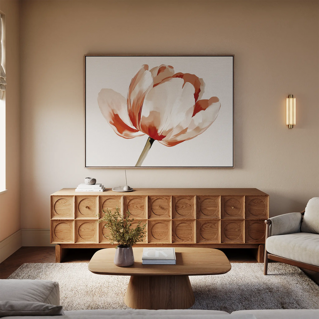 Whisper of Petals – neutral-toned botanical canvas wall art print by Aspire Prints