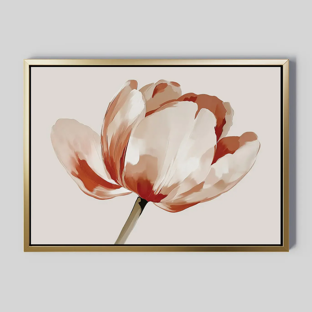 Whisper of Petals – neutral-toned botanical canvas wall art print by Aspire Prints