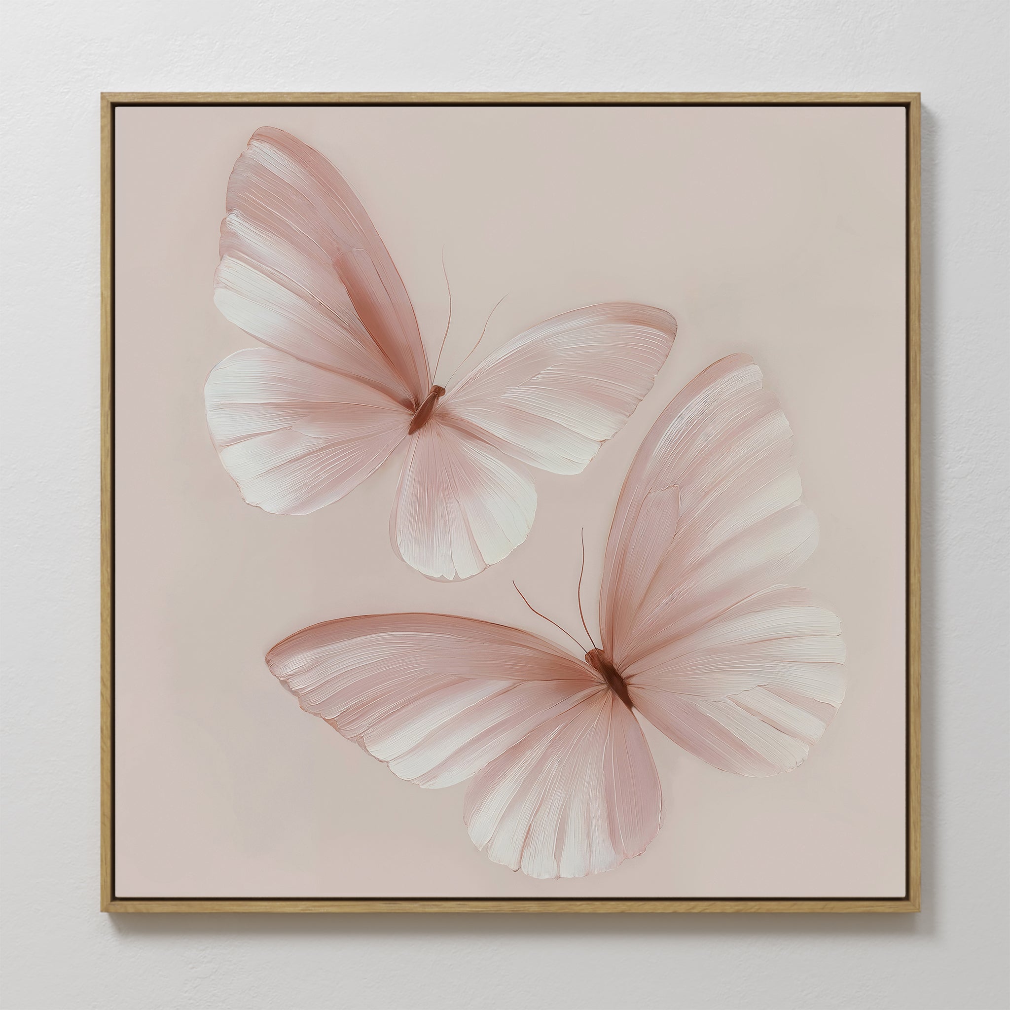 Whispers in Blush – neutral-toned wildlife canvas wall art print by Aspire Prints