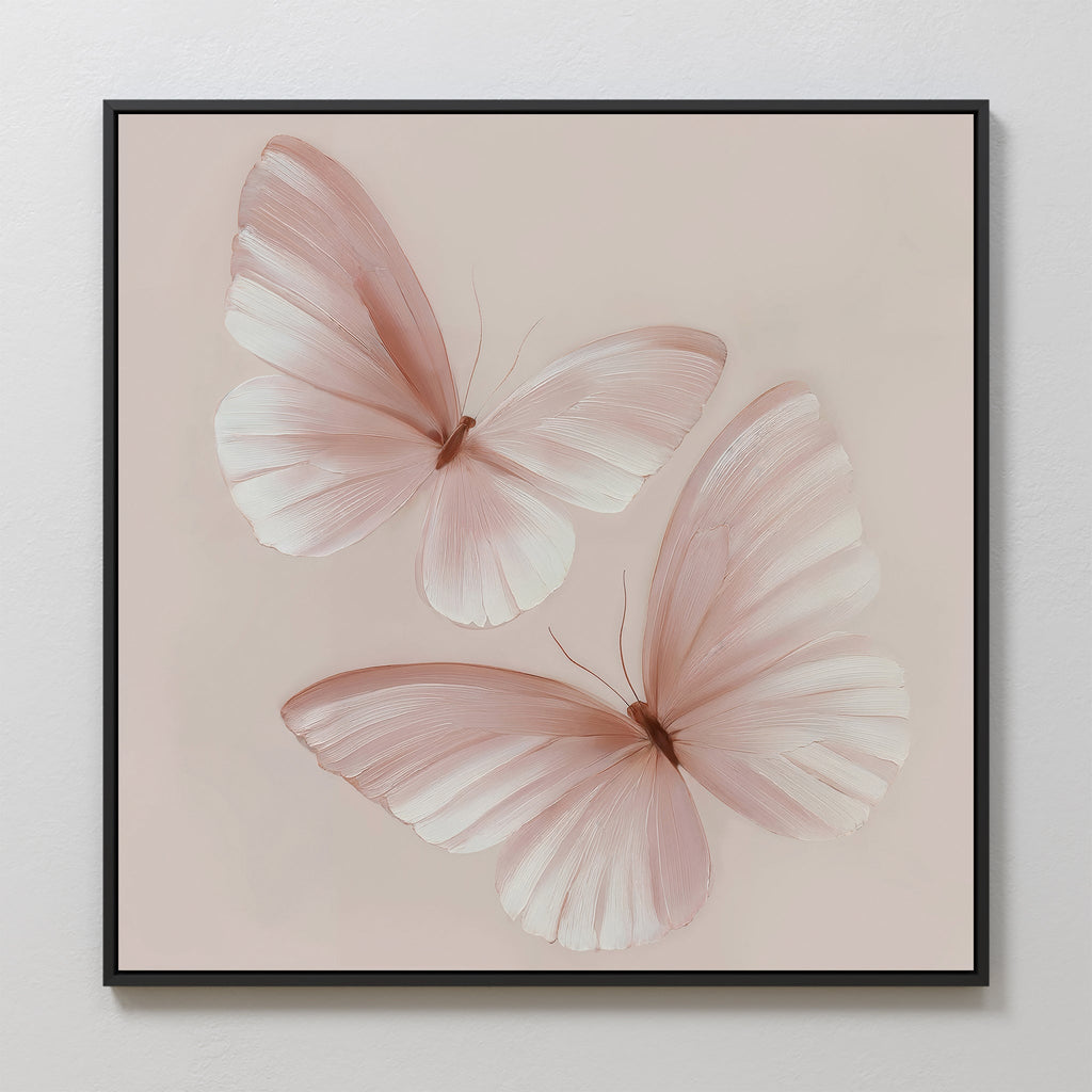 Whispers in Blush – neutral-toned wildlife canvas wall art print by Aspire Prints