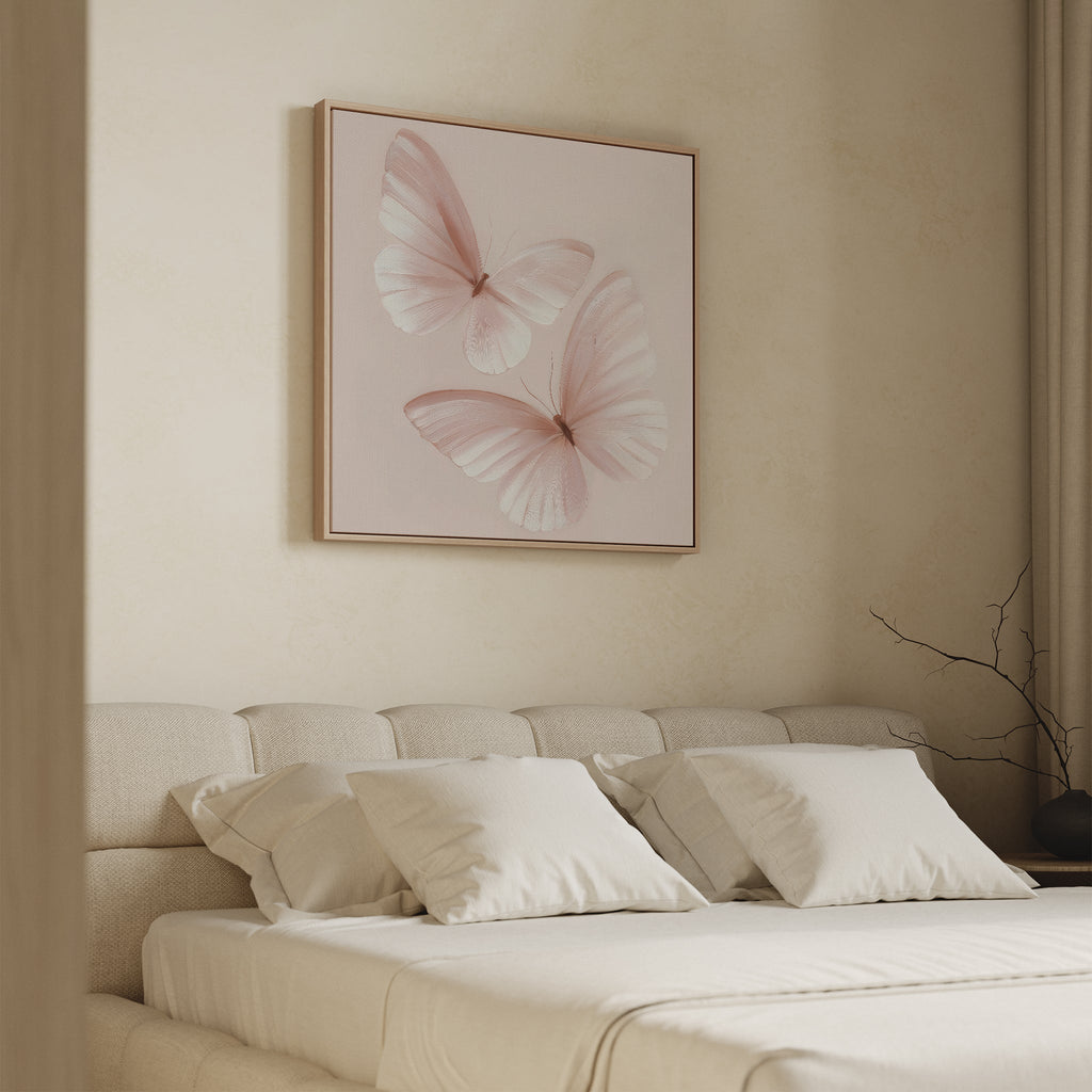 Whispers in Blush – neutral-toned wildlife canvas wall art print by Aspire Prints