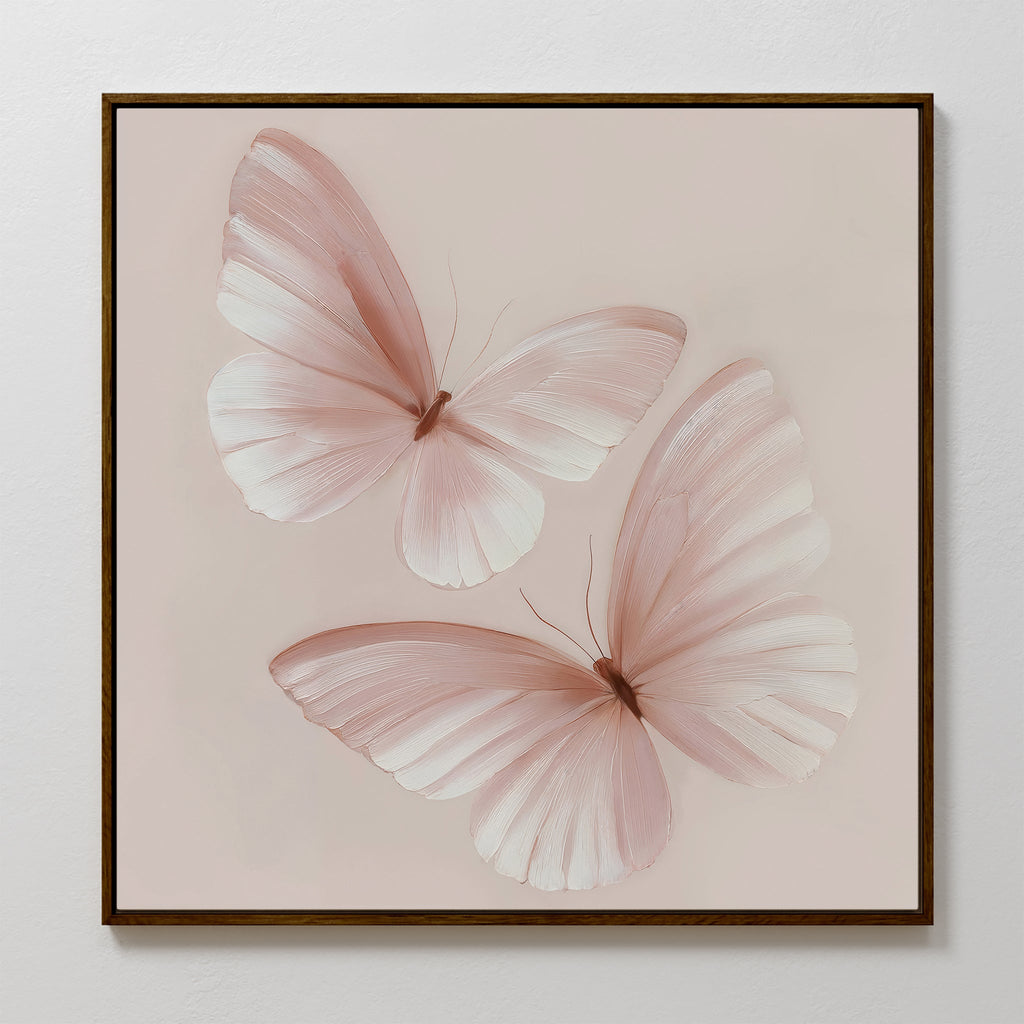 Whispers in Blush – neutral-toned wildlife canvas wall art print by Aspire Prints
