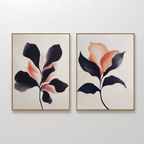 Whispers in Bloom – Set of 2 Canvas Prints set of 2 – black botanical canvas wall art by Aspire Prints