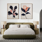 Whispers in Bloom – Set of 2 Canvas Prints set of 2 – black botanical canvas wall art by Aspire Prints