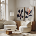 Whispers in Bloom – Set of 2 Canvas Prints set of 2 – black botanical canvas wall art by Aspire Prints