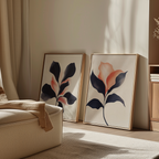 Whispers in Bloom – Set of 2 Canvas Prints set of 2 – black botanical canvas wall art by Aspire Prints
